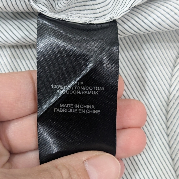 Tibi Revolve Cotton White Black Striped Off The Shoulder Tunic Top 3/4 Sleeve 10 - Picture 10 of 12